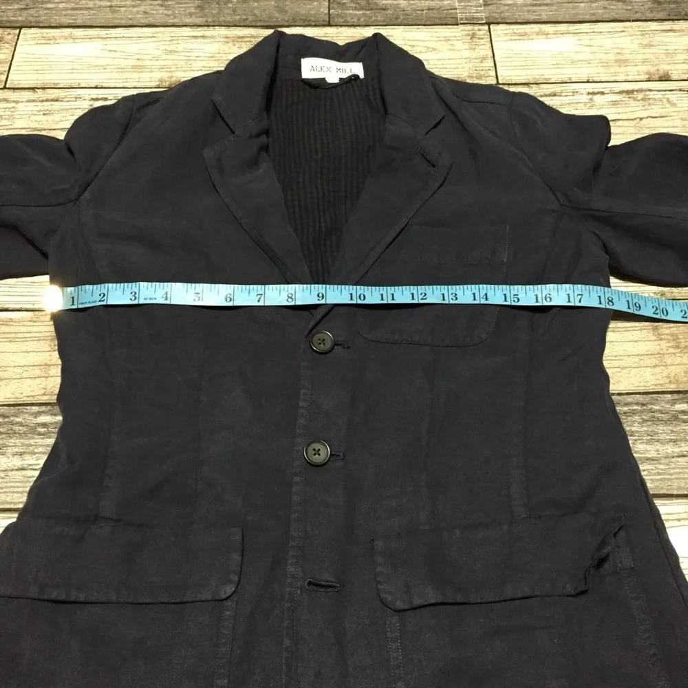 Alex Mill Women’s Blazer Jacket Coat Size XS Blue Linen Blend (READ DESC) - Picture 2 of 10